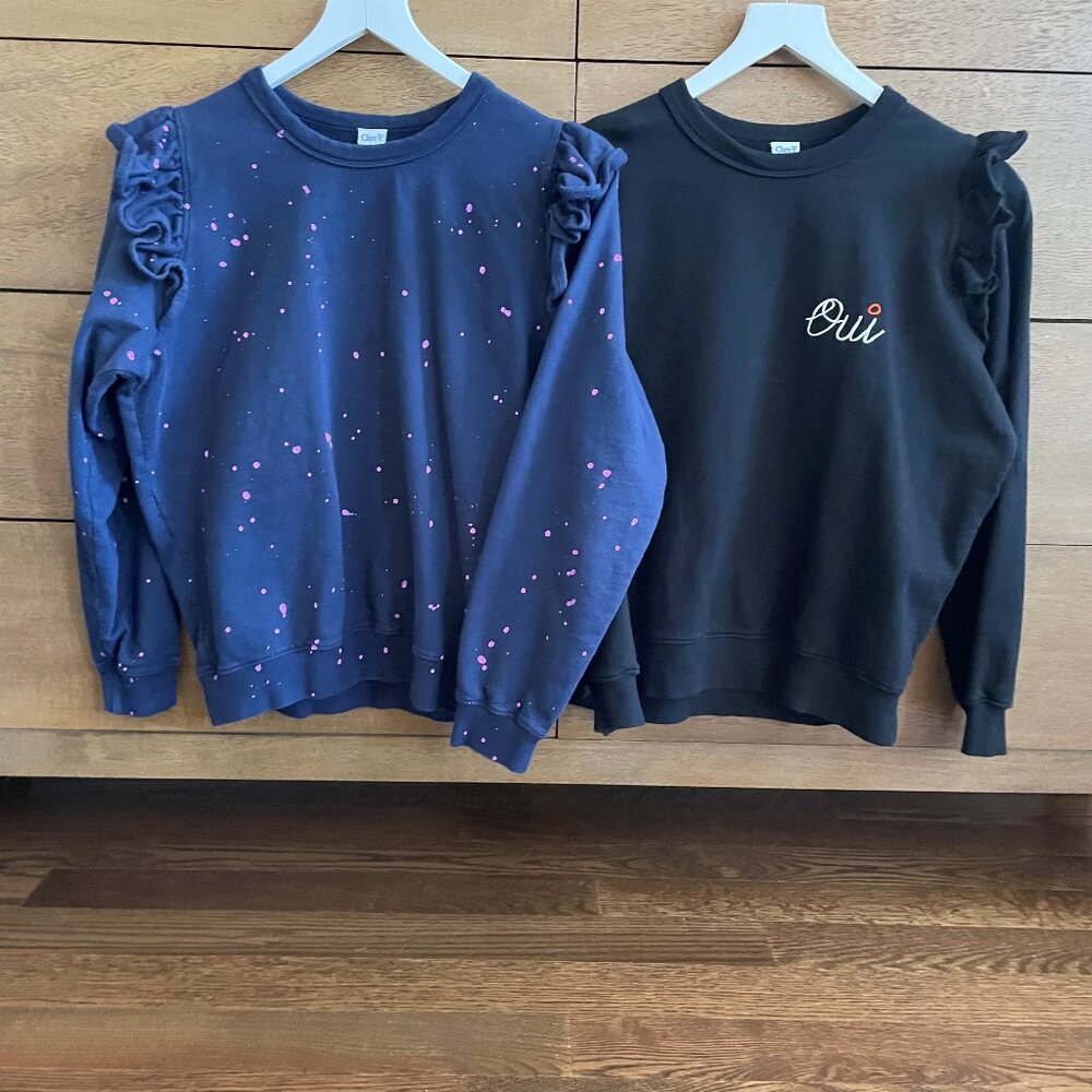 TWO Clare V Ruffle Sweatshirts